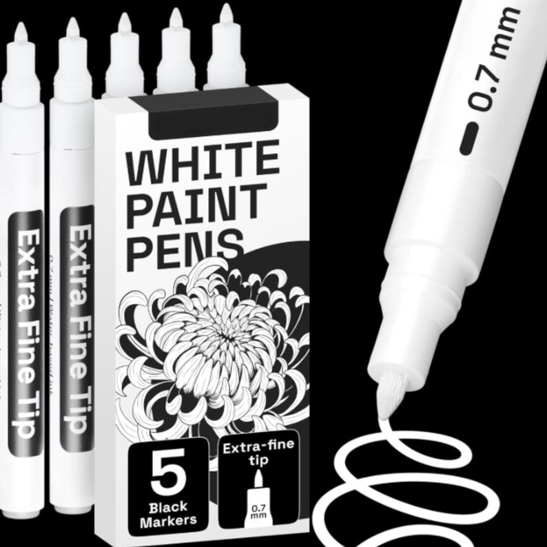Paint Markers, Acrylic Paint Pens for Guestbook signing, white, black, silver, gold image 15