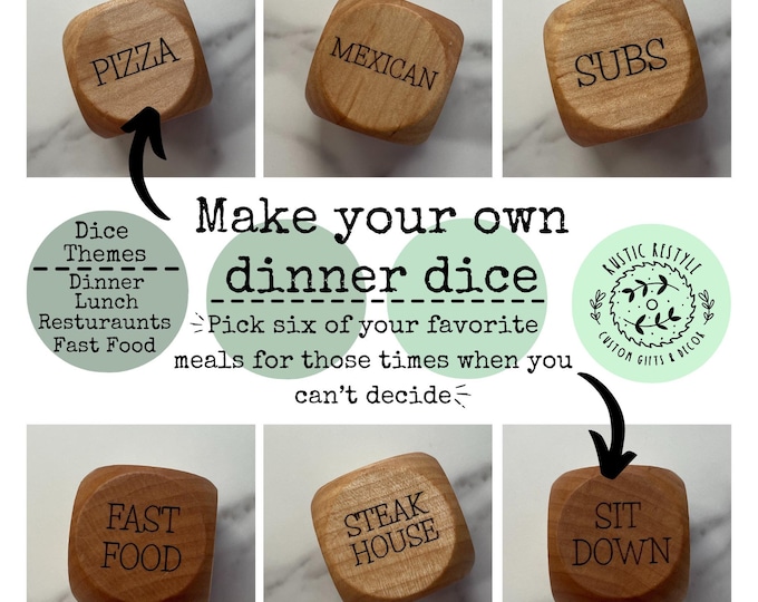 Design your own Dinner Dice, lunch dice, restaurant dice, craft, activity, and study dice