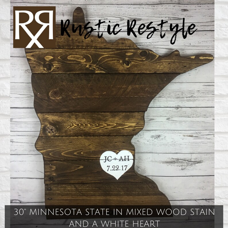 Minnesota Wood Cutouts Minnesota Wedding Gift for Couple | Etsy