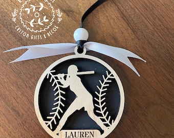 Personalized Softball Christmas Ornament- Softball Player Holiday Keepsake