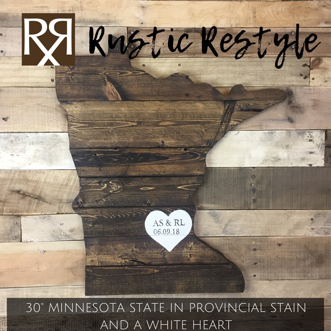 Minnesota Wood Cutouts, Minnesota Wedding Gift, for Couple, for ...