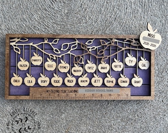 My first class apple plaque, Teacher gift memento