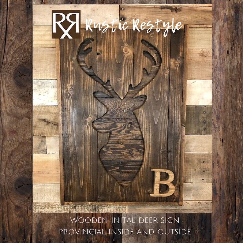 Deer head wall decor pallet wood deer deer silhouette | Etsy