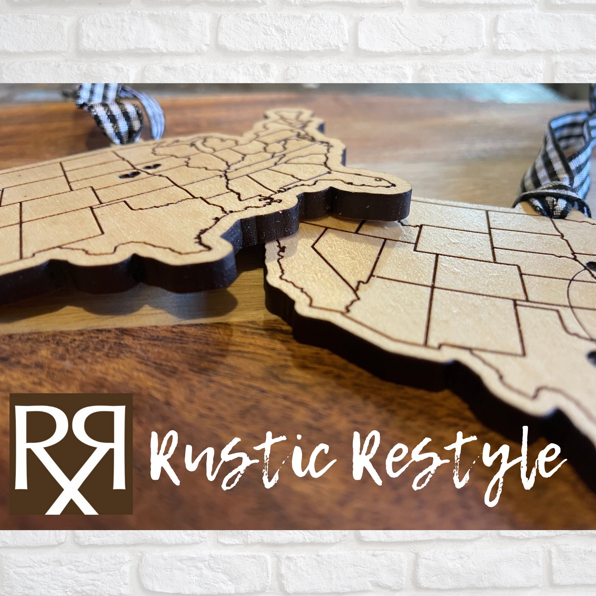 Long distance wooden ornament, Pick your states