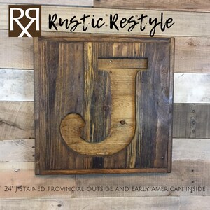 Signo J inicial de palet reciclado personalizado, letrero de carta de madera, letrero de monograma, regalo para el hogar, decoración rústica del hogar, letrero de palet de madera, letrero personalizado