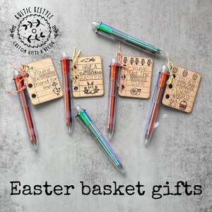 Stylo clic-clac multicolore pour salle de classe Remplissage de panier de Pâques, cadeau de Pâques sans bonbons