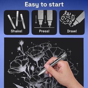 Paint Markers, Acrylic Paint Pens for Guestbook signing, white, black, silver, gold image 11