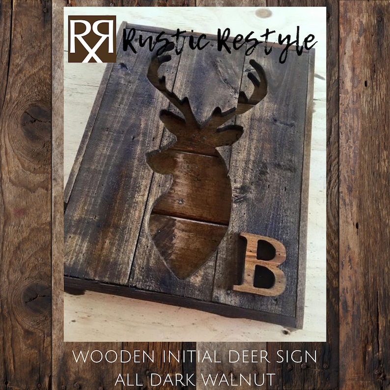 Deer head wall decor pallet wood deer deer silhouette Etsy