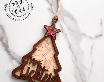 Adorno navideño para el árbol de Navidad para profesores, regalo personalizado para profesores