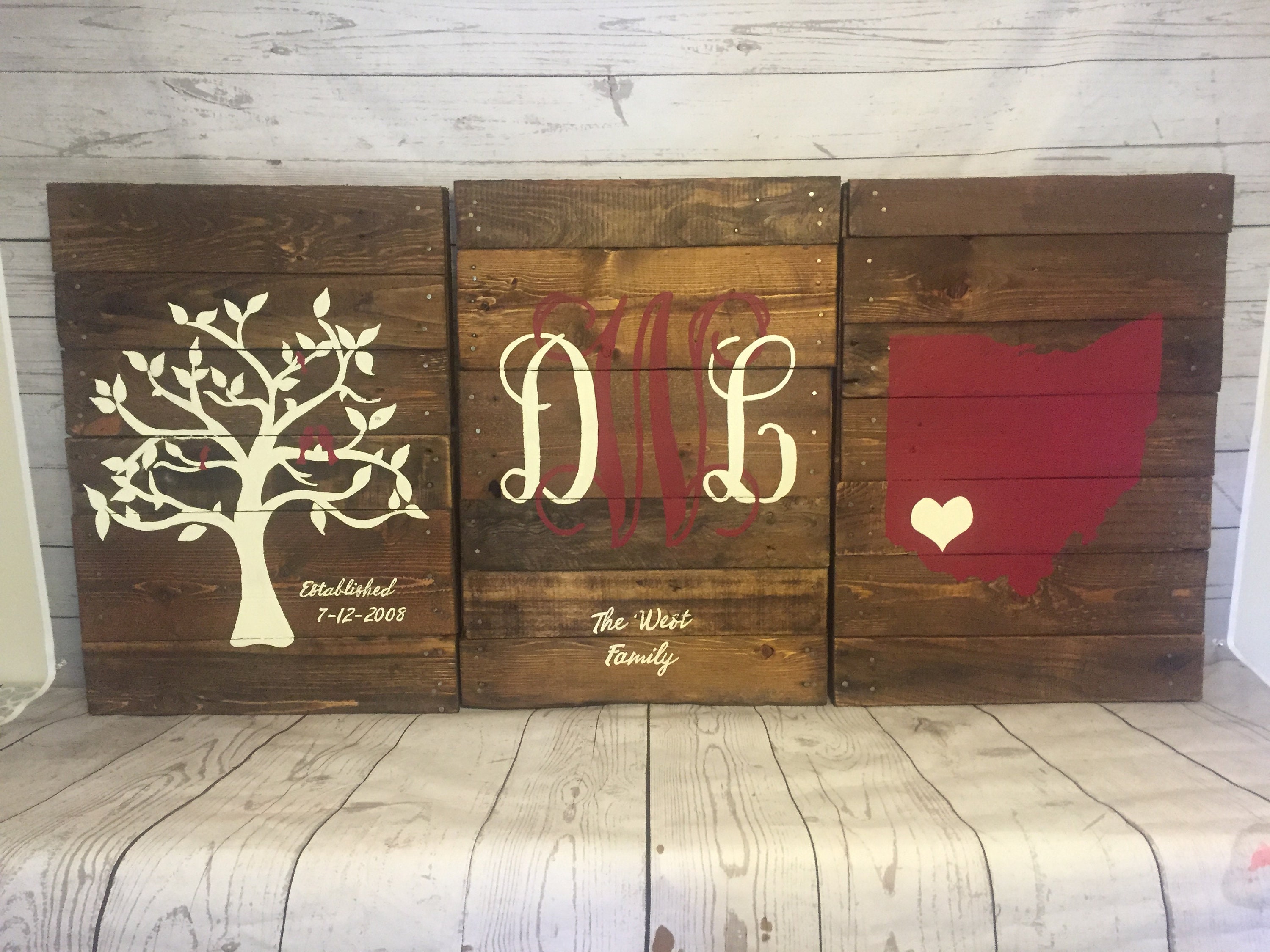 Monogram wooden pallet sign rustic sign Custom Est sign | Etsy