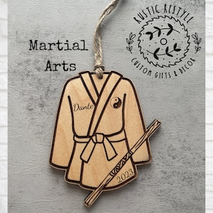Martial Arts Christmas Ornament, Personalized jiu-jitsu, karate ornament
