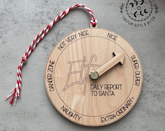 Elf Report Ornament.  Elf Naughty or Nice Christmas Ornament