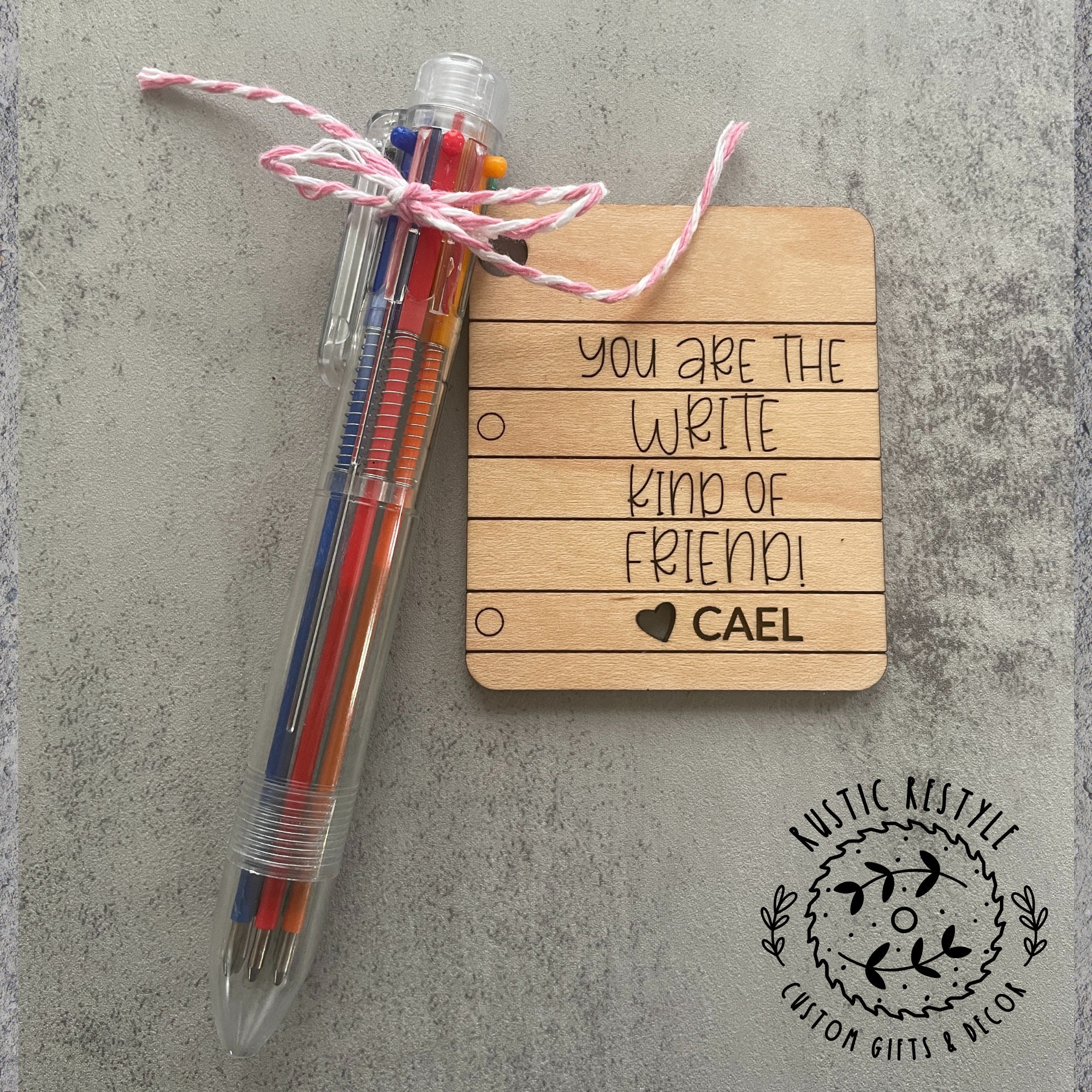 Classroom Multicolor Click Pen Valentines, Personalized Wooden ...