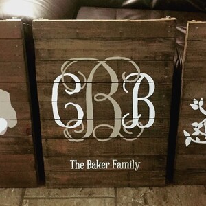 Monogram Wooden Pallet Sign Rustic Sign Custom Est Sign | Etsy