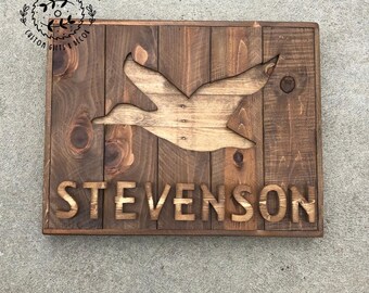 Duck Hunting Wall Sign: Reclaimed Wood - Rustic Cabin Decor