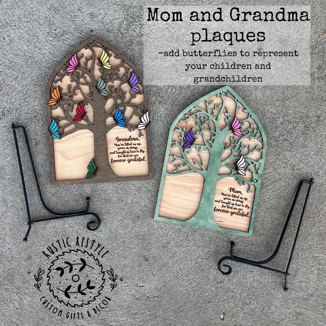 Personalized Mother’s Day Butterfly Tree Plaque • Custom Mom Gift ...