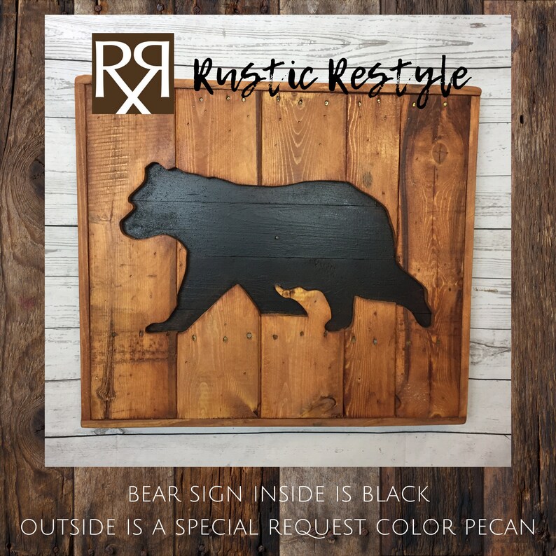 Wooden Black Bear Silhouette Pallet Sign Hunting Decor and Etsy