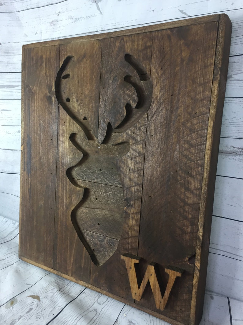 Deer Head Wall Decor Pallet Wood Silhouette Image 0