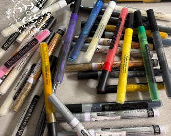 Rotuladores de pintura para firmas de libros de visitas: Rotuladores acrílicos para madera (blanco, negro, plateado, dorado)