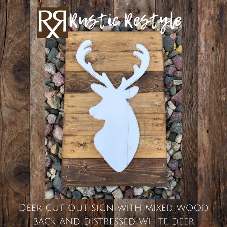 Deer head wall decor rustic gallery wall pallet designs Etsy