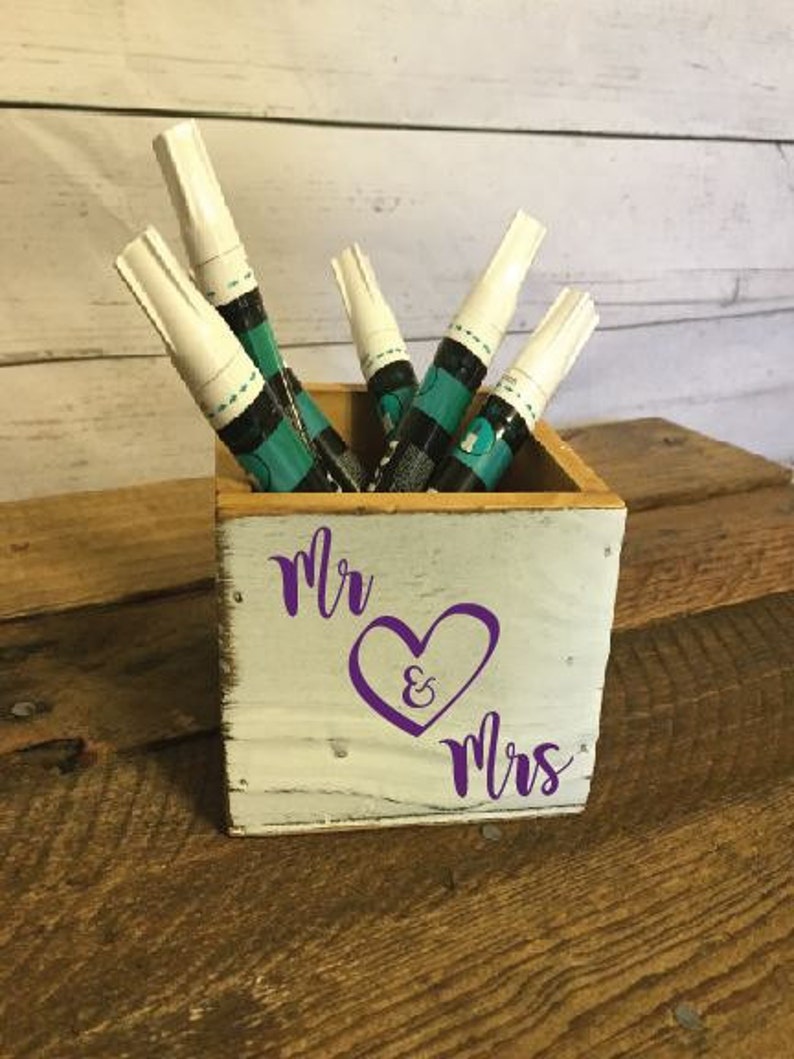 Alternative guest book pen holder guest book pen cup white Etsy