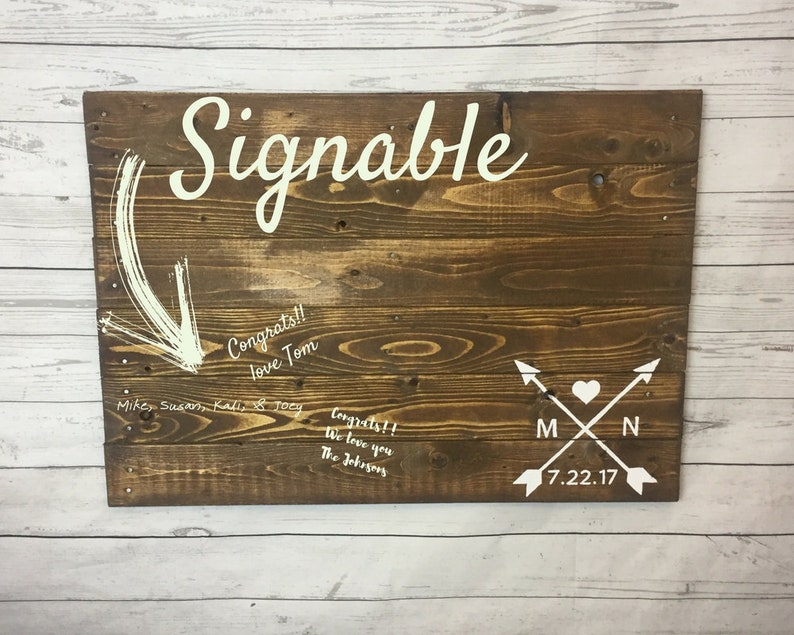 for wedding planner Wedding arrow sign wood crossed arrows reclaimed Pallet alternative guest book wood Arrow sign wall art barnwood