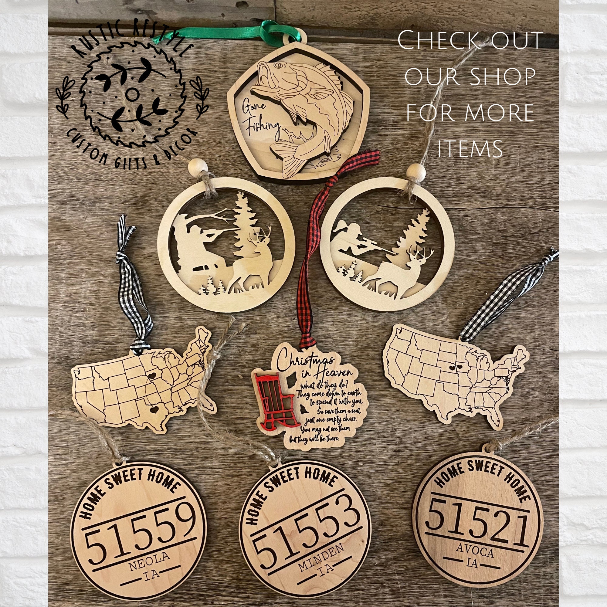 Long distance wooden ornament, Pick your states