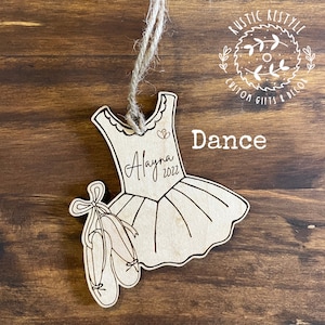 Ballet dance Christmas tree ornament, tutu, ballet slippers