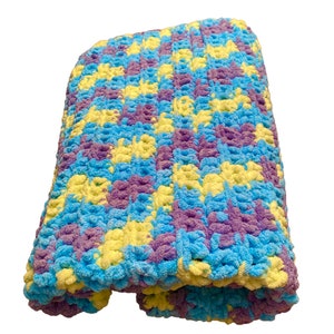 Crochet baby blanket, toddler blanket, gifts for baby, baby shower gift, multicolored baby blanket, large baby blanket, handmade crochet