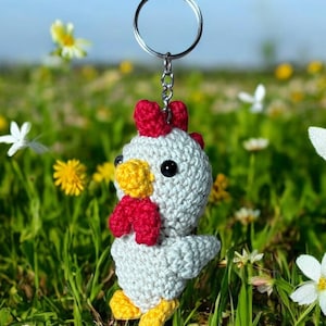 porte-clés poulet au crochet, porte-clés poulet amigurumi, porte-clés poulet, porte-clés poulet, amigurumi, poulet, petit poulet, poulet mignon