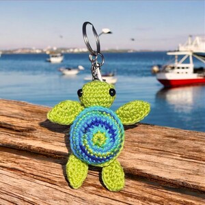 gehäkelte Meeresschildkröte Schlüsselanhänger, Amigurumi Schildkröte Schlüsselanhänger, Schildkröte Liebhaber, Schildkröte Geschenk, Amigurumi Schildkröte, Schlüsselanhänger, amigrumi, Schildkröte Zubehör