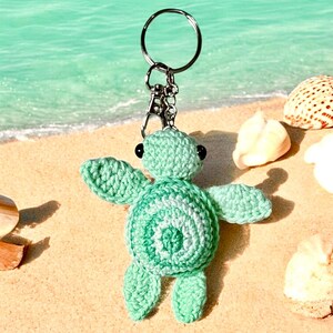 gehäkelte Meeresschildkröte Schlüsselanhänger, Amigurumi Schildkröte Schlüsselanhänger, Schildkröte Liebhaber, Schildkröte Geschenk, Amigurumi Schildkröte, Schlüsselanhänger, amigrumi, Schildkröte Zubehör