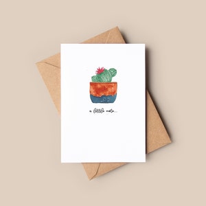 Tarjeta de planta de acuarela hecha a mano // Pintura de plantas, Ilustración de plantas, Tarjeta de notas, Notelet, Para ella, Para él