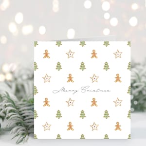 Handgemaakte kerstkaart//aquarel kerstpuddingen, koekjes, peperkoek, kerstkaart, kerstpud, cadeau voor haar, papieren kaarten