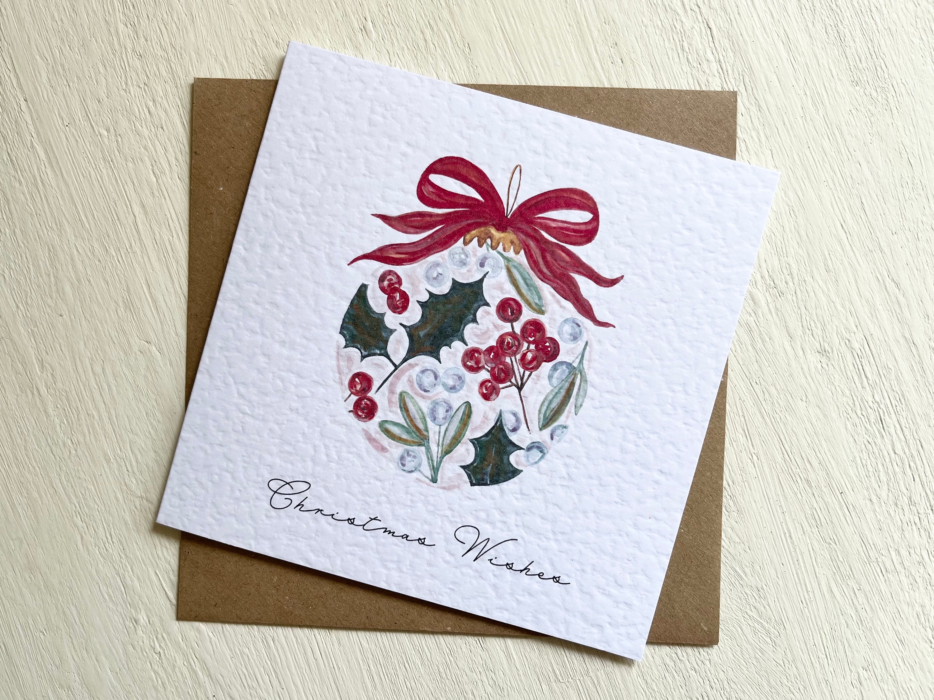 Merry Christmas Greeting Card Hanging Bauble Vector Image 4 thumbnail image