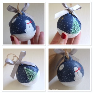 Hand Painted Bauble, Ceramic Bauble, Christmas Tree Ornament, Tree Decoration, Baby’s First Christmas, Holiday Baubles, Holiday Ornament