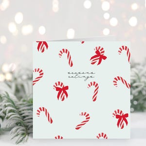 Handgemaakte kerstkaart//aquarel kerstsnoepgoed, kerstkaart, kerstpud, snoepjes, snoepjes, cadeau voor haar, papieren kaarten