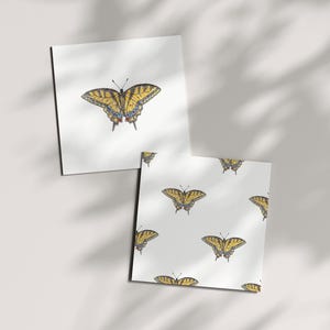Lot de deux cartes illustrées papillon / / Cartes papillon machaon, papillon britannique, aquarelle, carte peinte à la main, nature britannique