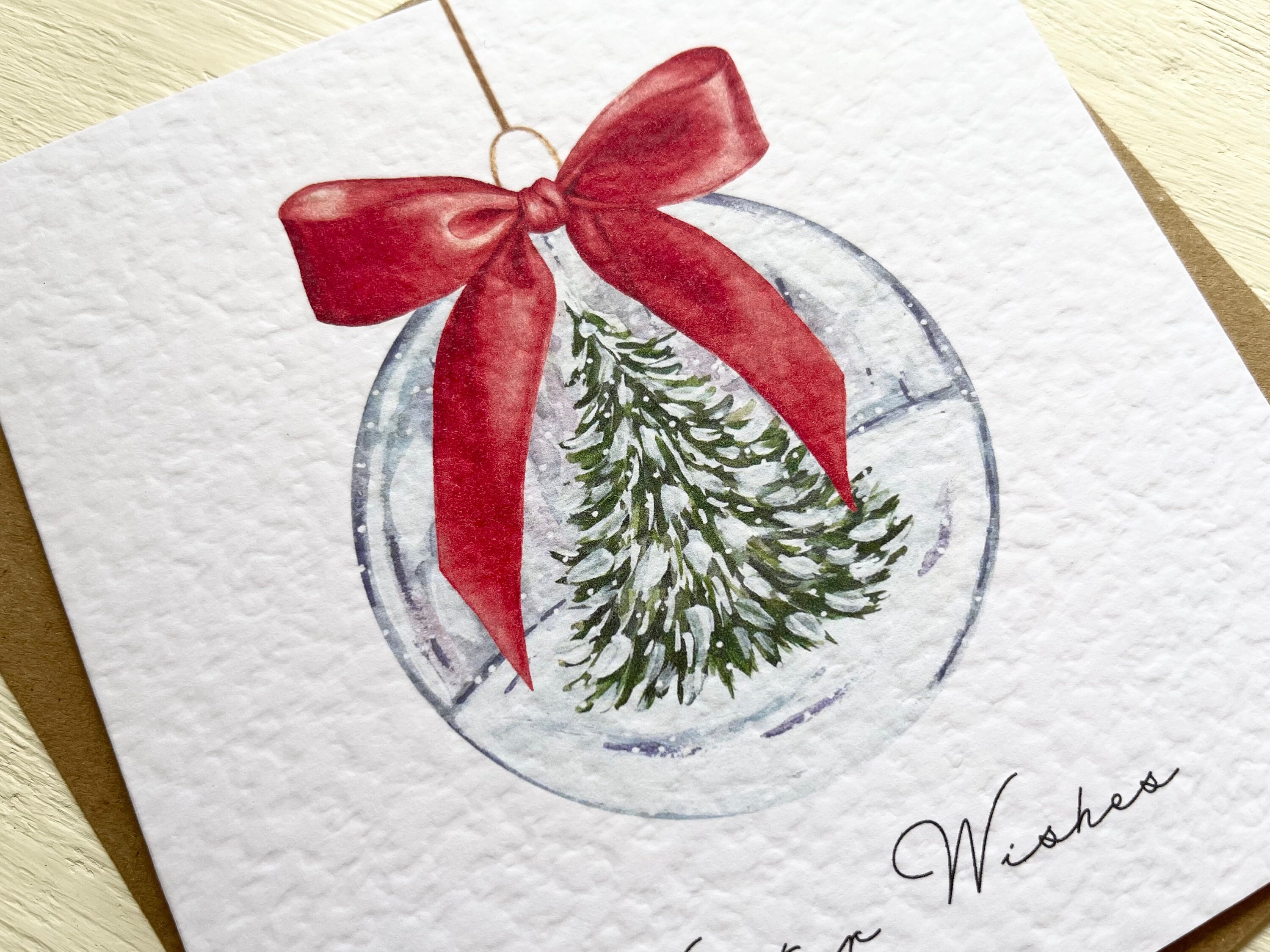 Christmas baubles cards in watercolour