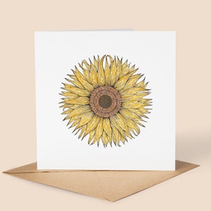Sunflower Greetings Card //  watercolour art, housewarming, just because, birthday, greetings, any occasion, botanical illustration