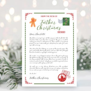 Carta de Papá Noel, descarga digital editable, descarga instantánea, Canva