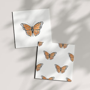 Lot de deux cartes illustrées papillon / / cartes papillon monarque, papillon britannique, aquarelle, carte peinte à la main, nature britannique