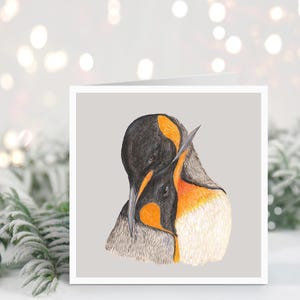 Handgemachte Weihnachtskarte Pinguin // Handgemachte Pinguin Weihnachtskarte, Weihnachtskarte, Karte für Paare