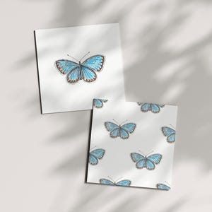 Lot de deux cartes illustrées papillon / / cartes papillon monarque, papillon britannique, aquarelle, carte peinte à la main, nature britannique
