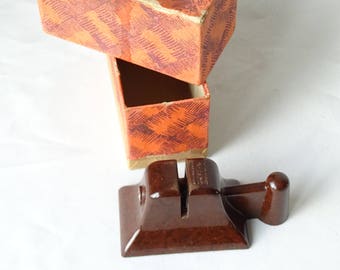 Brown Bakelite Knife Sharpener, Rotary Bakelite Knife Sharpener, Bakelite Made in England