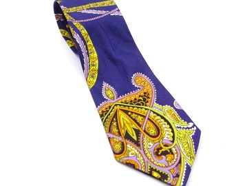 Peacock Revolution necktie, 1960s-1970s necktie, vintage menswear