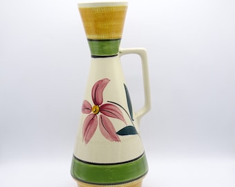 Vintage keramische vaas, Mid Century West-Duitsland keramiek, hoge vaas, vintage aardewerk, Mid Century aardewerk, jaren 1960 vaas, jaren 1970 vaas