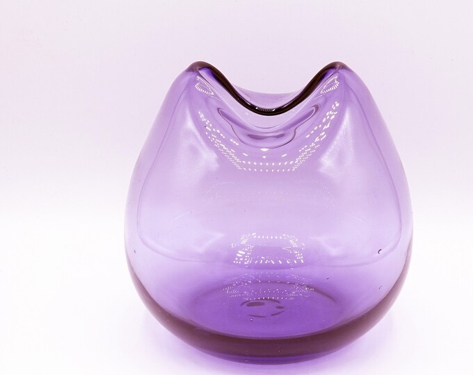 Hand Blown Purple Lilac Vase Art Glass Vase Handmade Vase Etsy