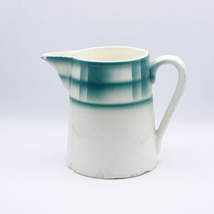 Art deco ceramic pitcher, ceramic jug, farmhouse decor, farm kitchen decor, vintage pottery, vintage ceramics