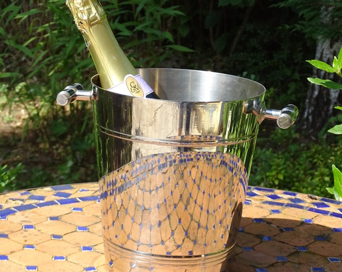 Vintage Jean Couzon Champagne Bucket, Art Deco Style Champagne Bucket
